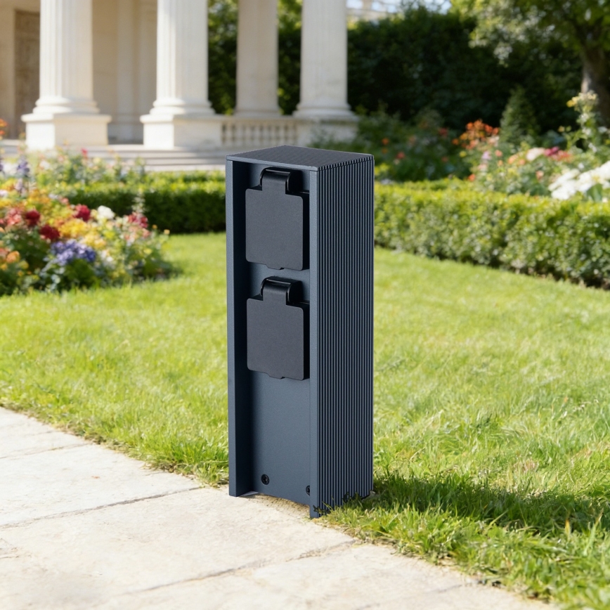 Brilagi - Colonna prese da esterno PILLAR 2 prese Schuko 230V IP44 antracite