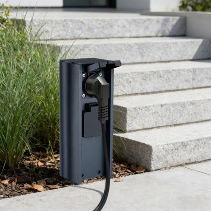 Brilagi - Colonna prese da esterno PILLAR 2 prese Schuko 230V IP44 antracite