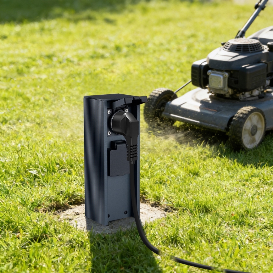 Brilagi - Colonna prese da esterno PILLAR 2 prese Schuko 230V IP44 antracite