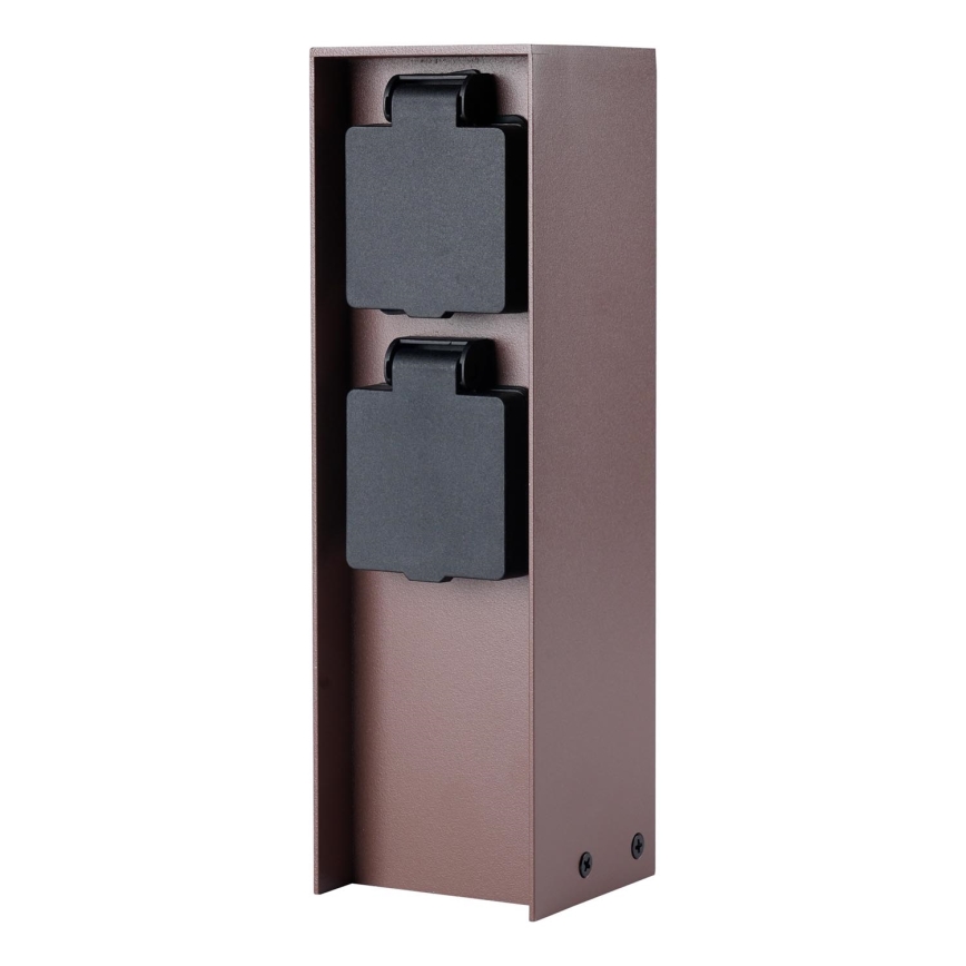 Brilagi - Colonna prese da esterno PILLAR 2 prese SCHUKO 230V IP44 marrone