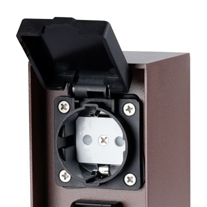 Brilagi - Colonna prese da esterno PILLAR 2 prese SCHUKO 230V IP44 marrone