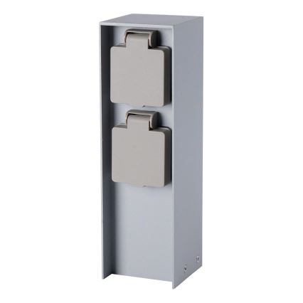 Brilagi - Colonna prese da esterno PILLAR 2Z SCHUKO 230V IP44, argento