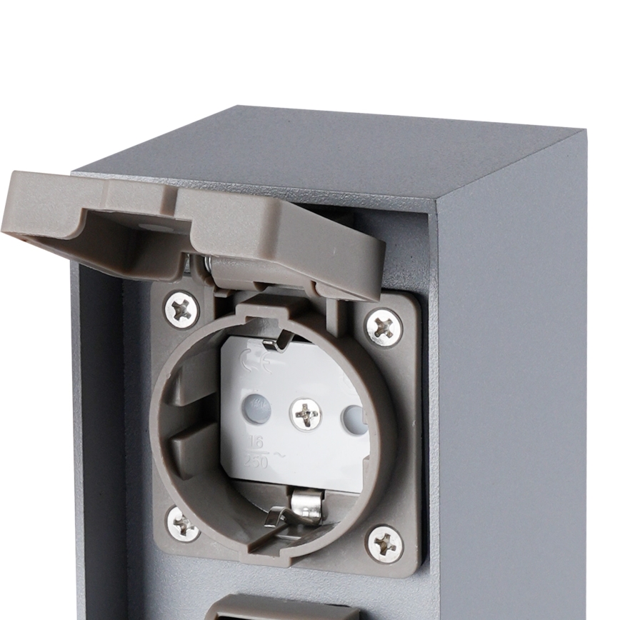 Brilagi - Colonna prese da esterno PILLAR 2Z SCHUKO 230V IP44, argento