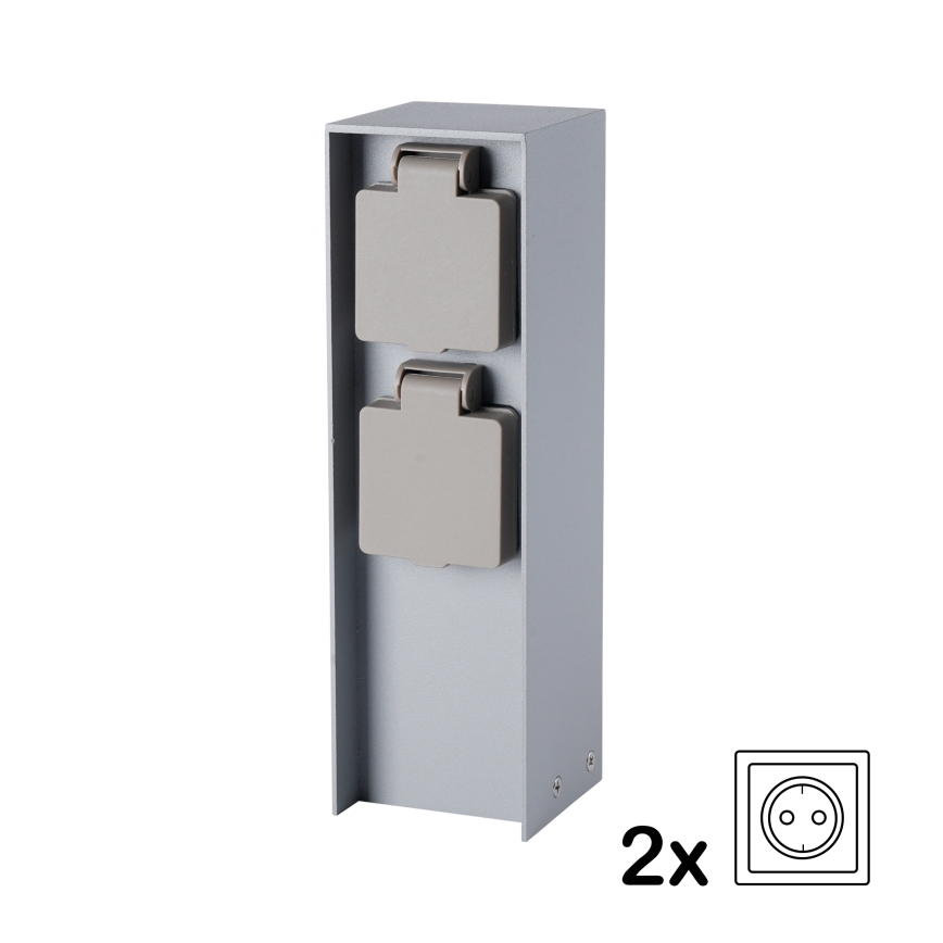 Brilagi - Colonna prese da esterno PILLAR 2Z SCHUKO 230V IP44, argento