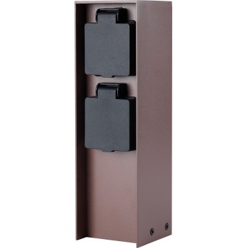 Brilagi - Colonna prese da esterno PILLAR 2Z SCHUKO 230V IP44 marrone