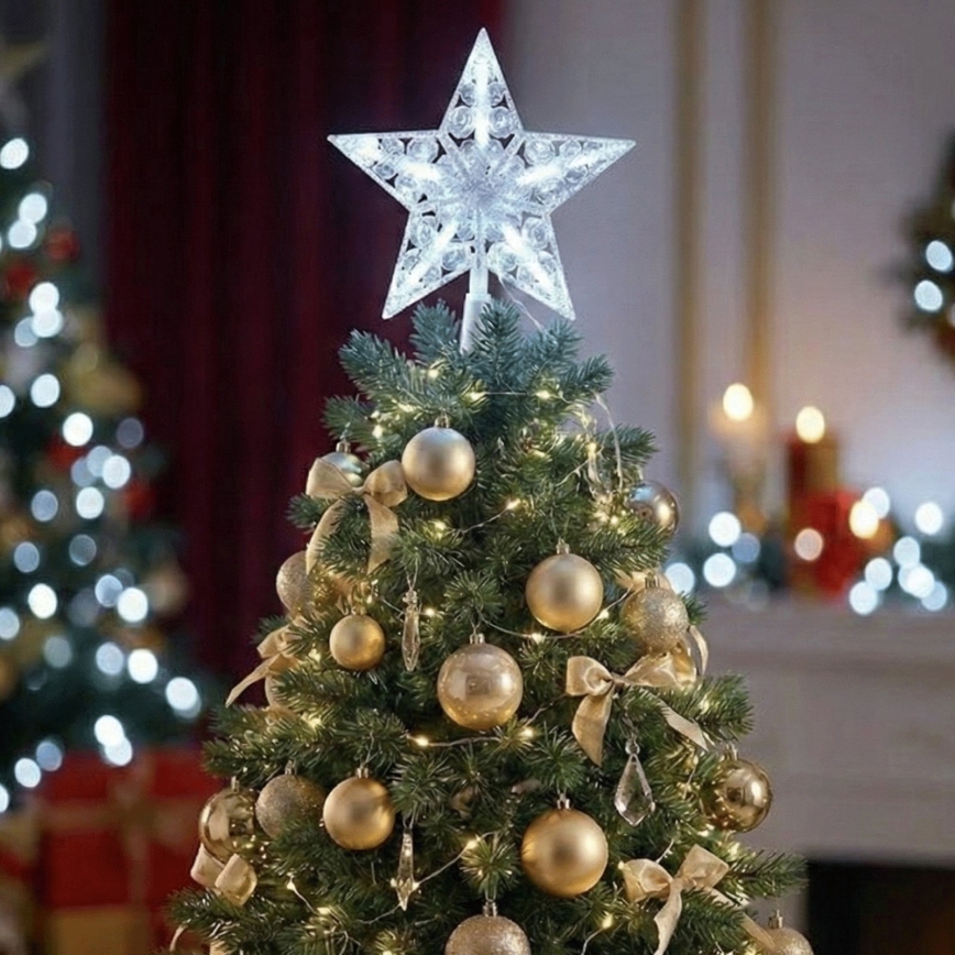 BRILAGI - decorazione natalizia a LED/3xAA stella 21 cm bianco freddo