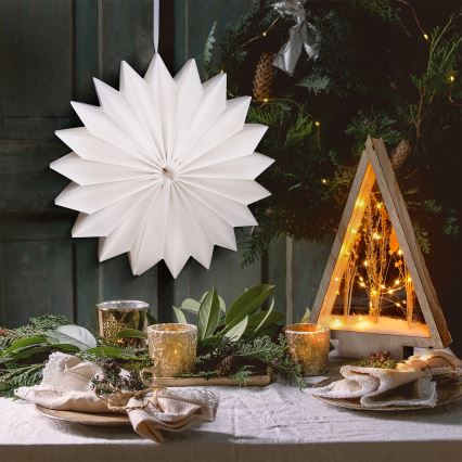 Brilagi - Decorazione natalizia a LED, fiocco di neve, 32 cm, alimentazione 2xAA