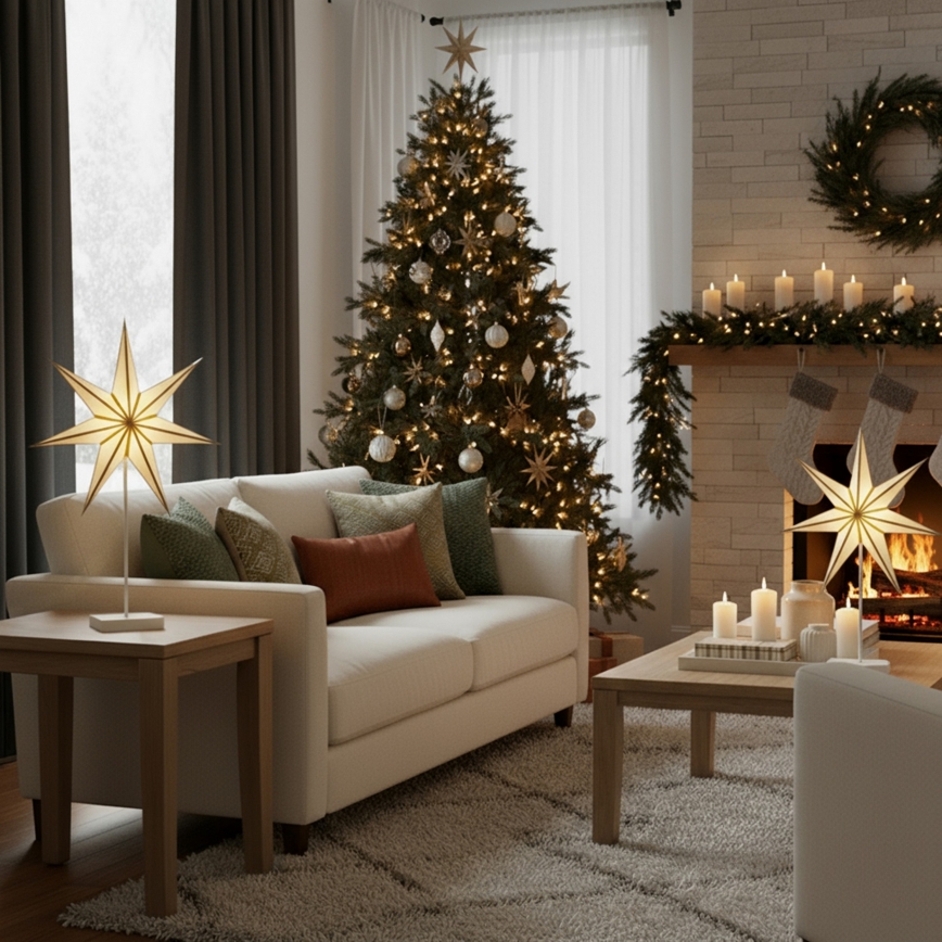 Brilagi - Decorazione natalizia a LED, LED/3xAA, 66x40 cm, stella