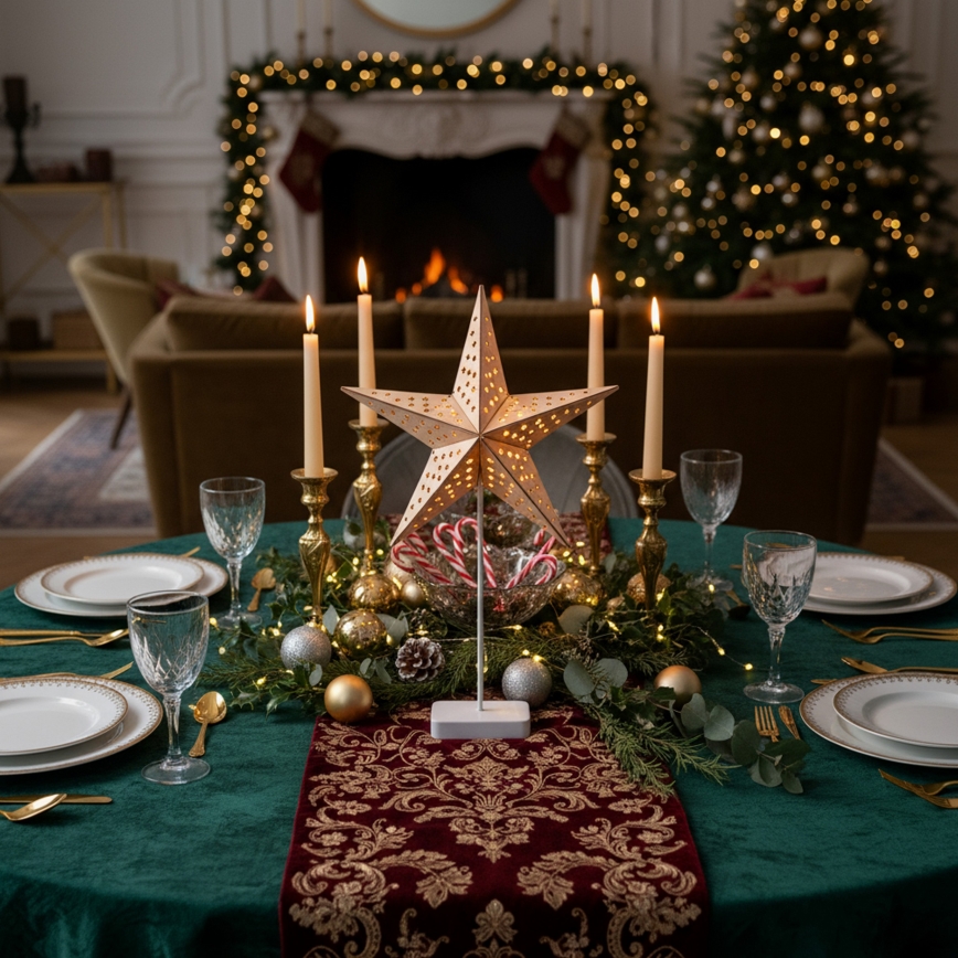 Brilagi - Decorazione natalizia a LED, stella 62x40 cm, alimentazione 3xAA