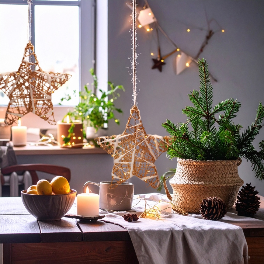 Brilagi - Decorazione natalizia a LED, stella, alimentazione 2xAA