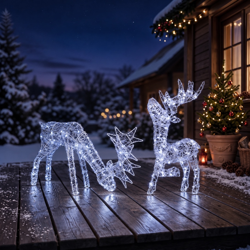 BRILAGI - Decorazione natalizia da esterno a LED, 3,3 W, 230 V, IP44, 60 x 37 cm, renna