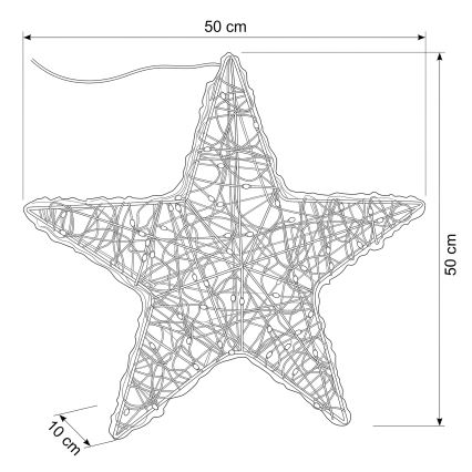 BRILAGI - Decorazione natalizia da esterno a LED/3,3W/230V IP44, stella 50 cm