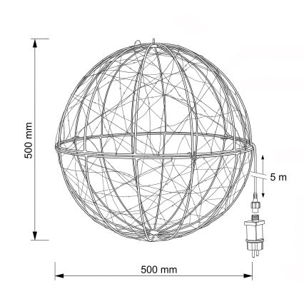 BRILAGI - Decorazione natalizia da esterno a LED, sfera Ø 50 cm, LED/3,3W/230V IP44