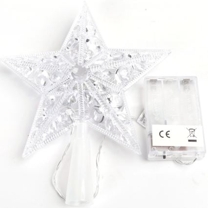 BRILAGI - decorazione natalizia a LED/3xAA stella 21 cm bianco freddo