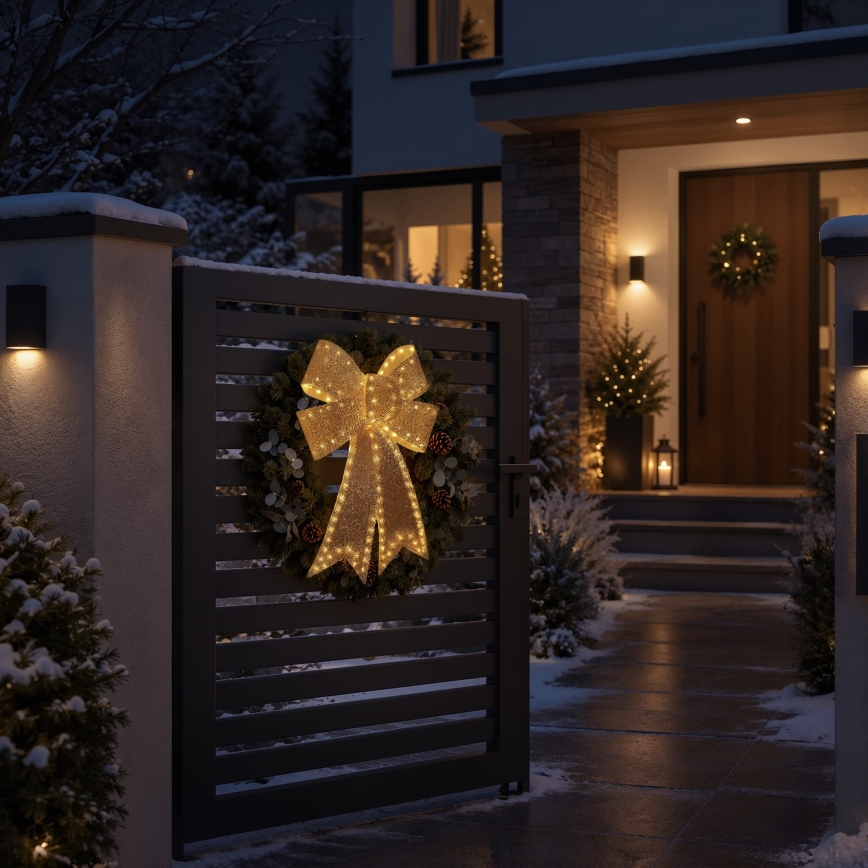 BRILAGI - Decorazione natalizia LED da esterno LED/3,3W/230V IP44, fiocco dorato