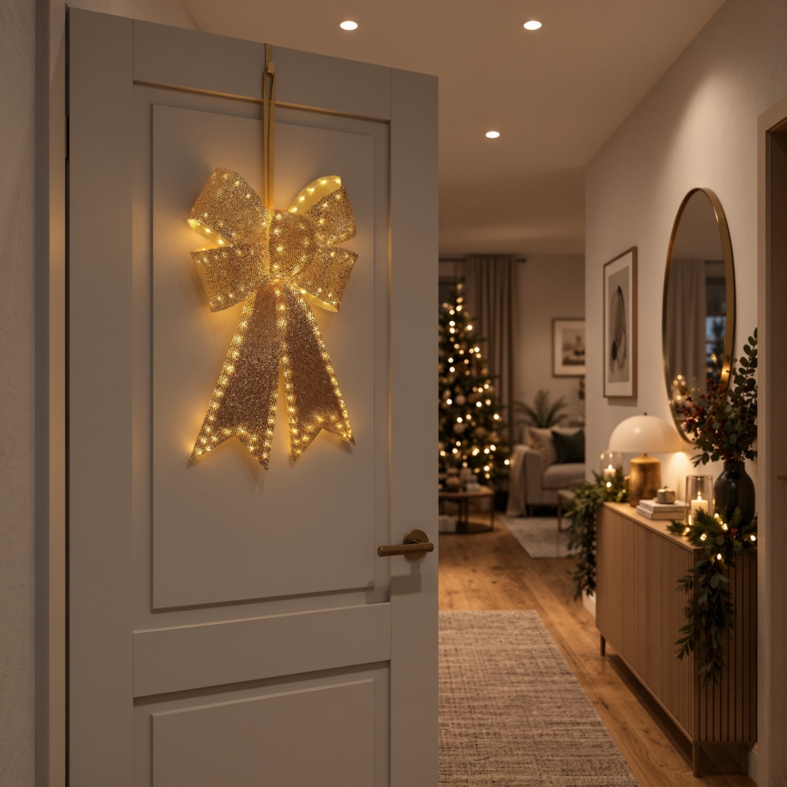 BRILAGI - Decorazione natalizia LED da esterno LED/3,3W/230V IP44, fiocco dorato