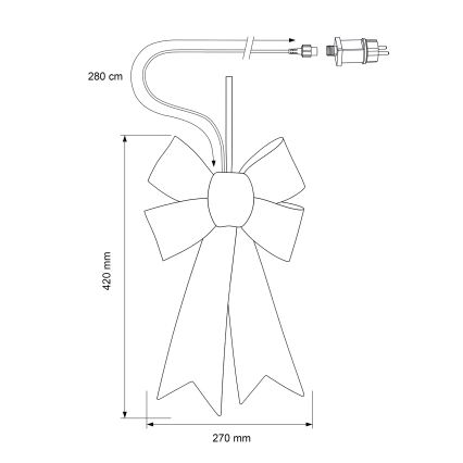 BRILAGI - Decorazione natalizia LED da esterno LED/3,3W/230V IP44, fiocco dorato