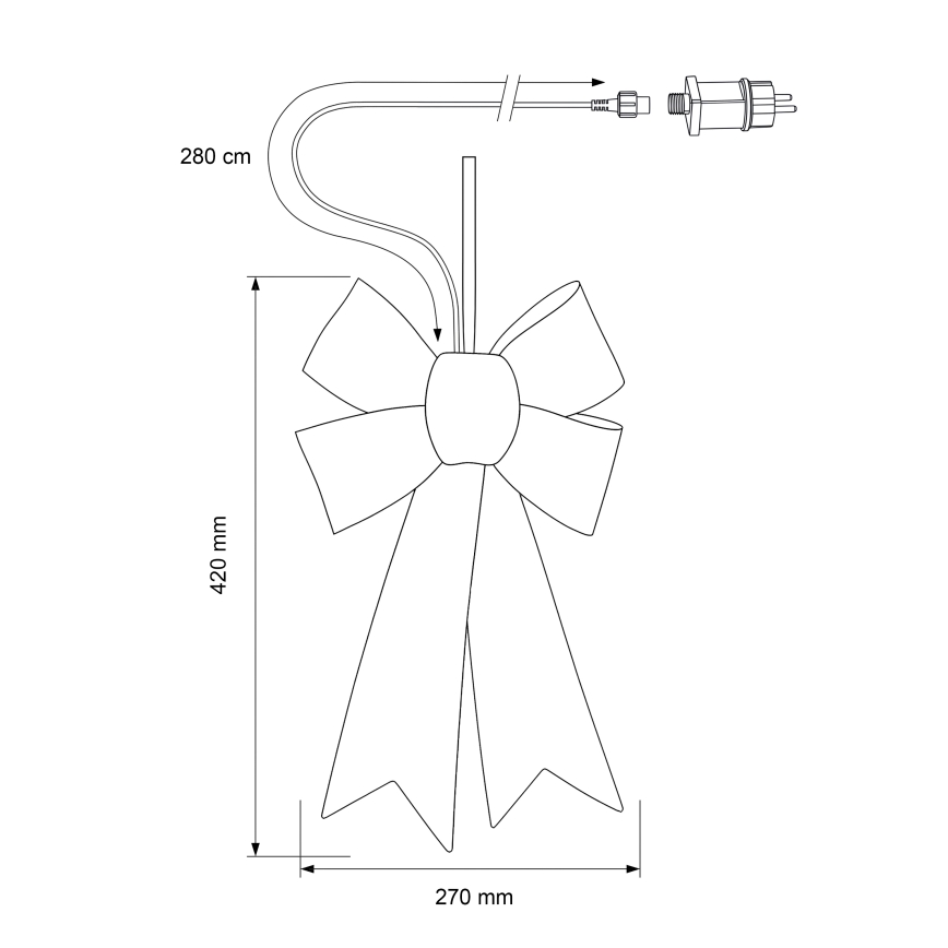 BRILAGI - Decorazione natalizia LED da esterno LED/3,3W/230V IP44, fiocco dorato