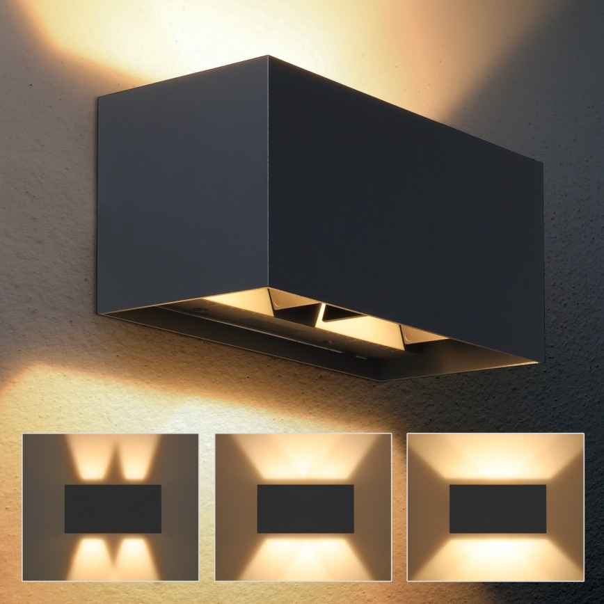 Brilagi - DOUBLE CUBE Lampada da parete a LED per esterni LED/12W/230V antracite IP65