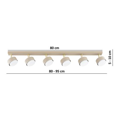 Brilagi - Faretto LED RGB+CCT dimmerabile MONO 6xGX53/14W/230V 2700-6500K Wi-Fi Tuya beige/oro
