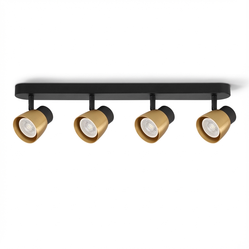 Brilagi - Faretto dimmerabile LED RGBW NUGGET 4xGU10/6W/230V 3000K nero/oro con telecomando