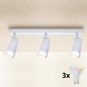 Brilagi - Faretto a LED RGBW dimmerabile SELE 3xGU10/6W/230V 3000K bianco + telecomando