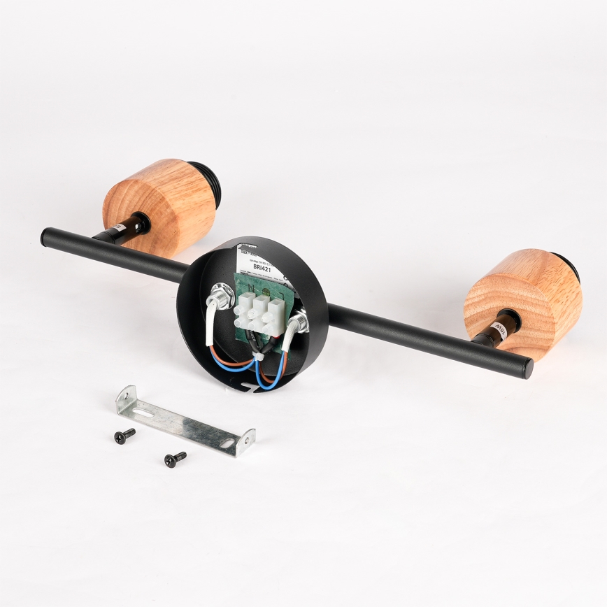 Brilagi - Faretto BASKLITE 2xE27/15W/230V legno/nero