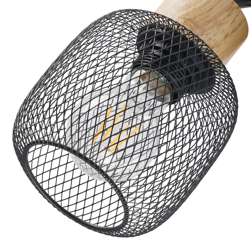 Brilagi - Faretto BASKLITE 3xE27/15W/230V legno di caucciù/nero