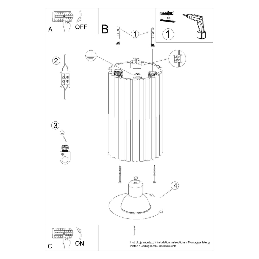 Brilagi - Faretto CRESTO 1xGU10/10W/230V 10 cm bianco