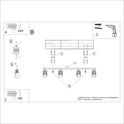 Brilagi - Faretto CRESTO 4xGU10/10W/230V bianco
