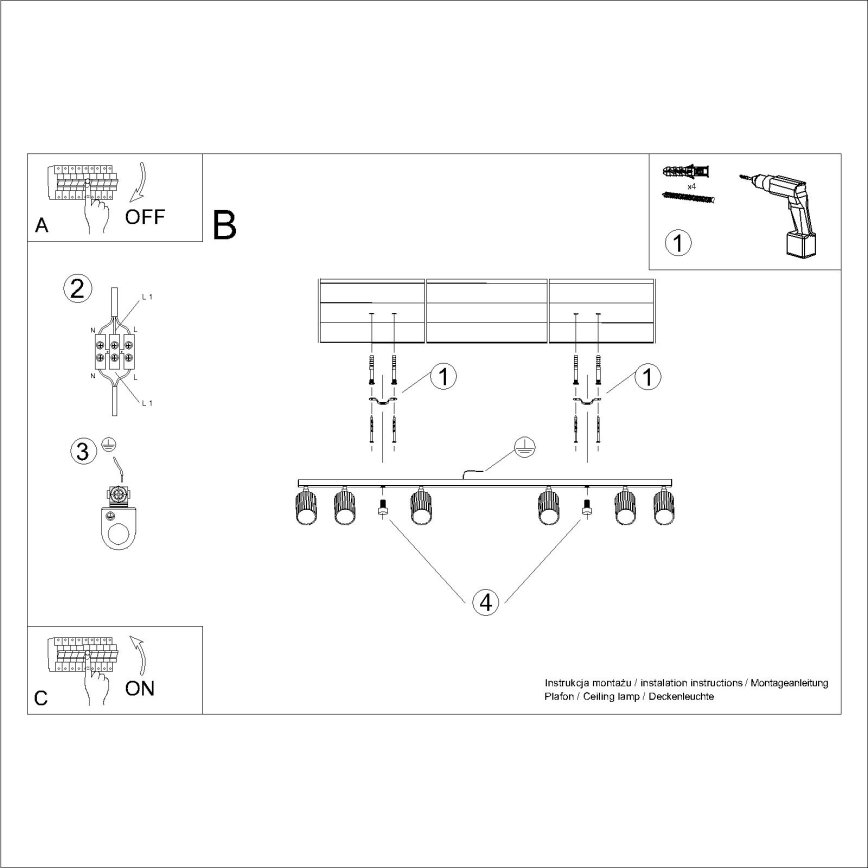 Brilagi - Faretto CRESTO 6xGU10/10W/230V bianco