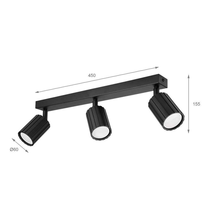 Brilagi - Faretto CRISPINA 3xGU10/10W/230V nero