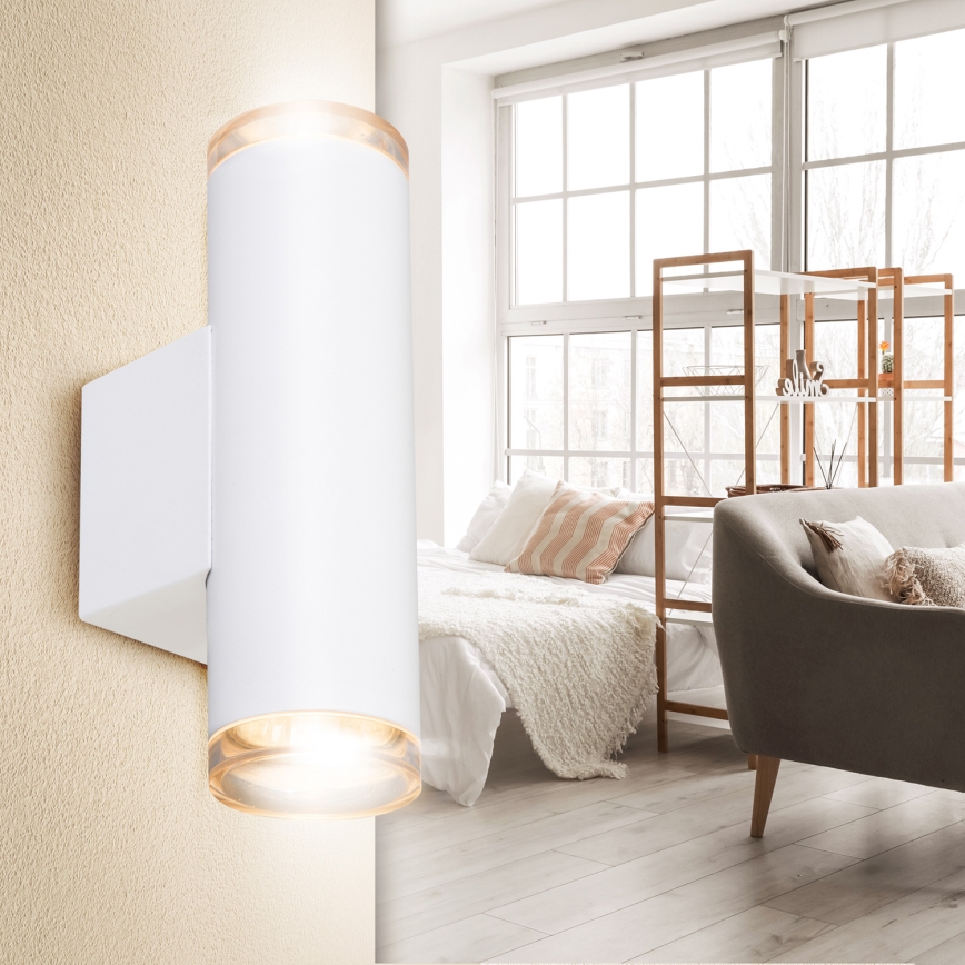 Brilagi - Faretto da parete per bagno SELE AQUA 2xGU10/30W/230V IP44 bianco