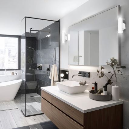 Brilagi - Faretto da parete per bagno SELE AQUA 2xGU10/30W/230V IP44 bianco