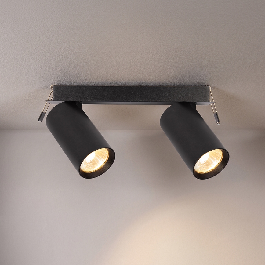 Brilagi - Faretto da incasso per controsoffitto SELE 2xGU10/30W/230V nero