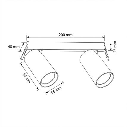 Brilagi - Faretto da incasso SELE 2xGU10/30W/230V bianco