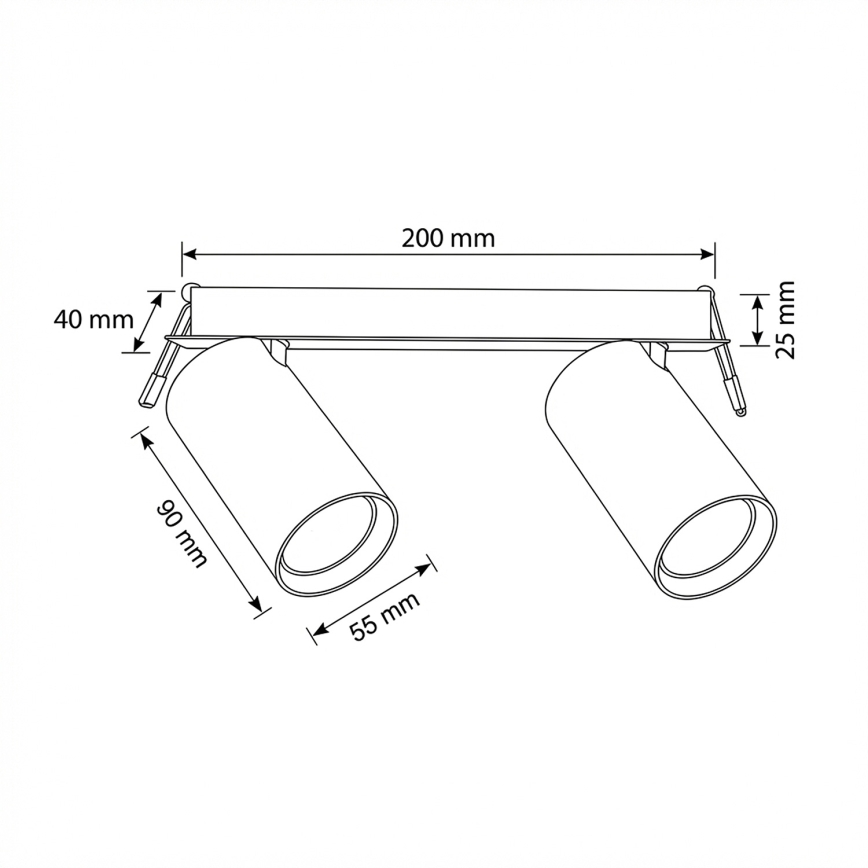 Brilagi - Faretto da incasso SELE 2xGU10/30W/230V bianco