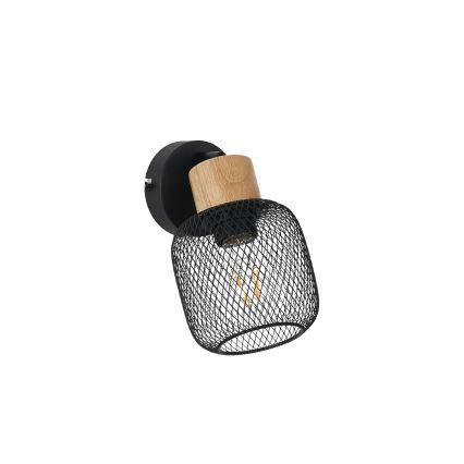 Brilagi - Faretto da parete BASKLITE 1xE27/15W/230V legno di hevea/nero