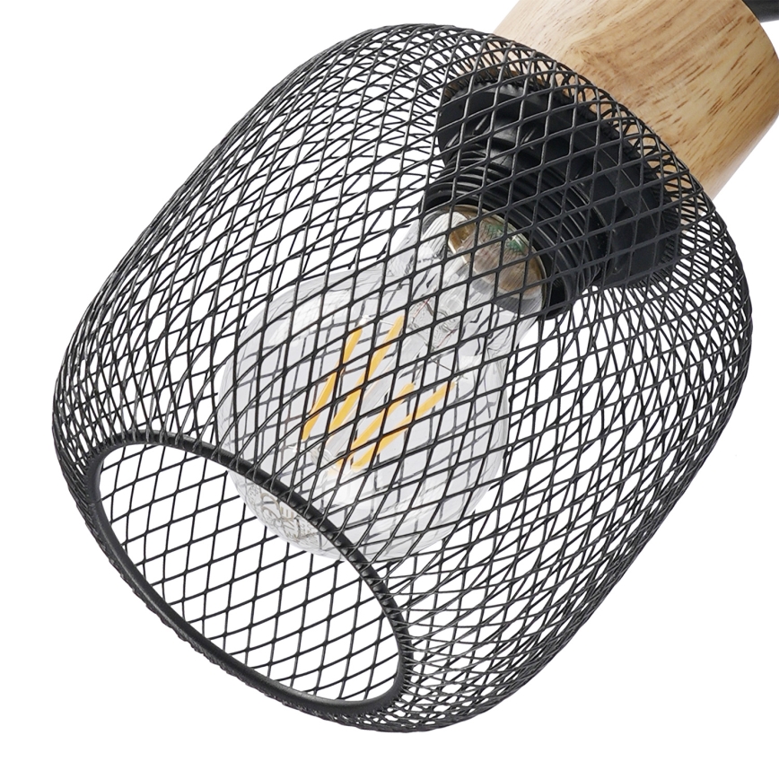 Brilagi - Faretto da parete BASKLITE 1xE27/15W/230V legno di hevea/nero