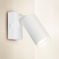 Brilagi - Faretto da parete con interruttore SELE 1xGU10/30W/230V bianco
