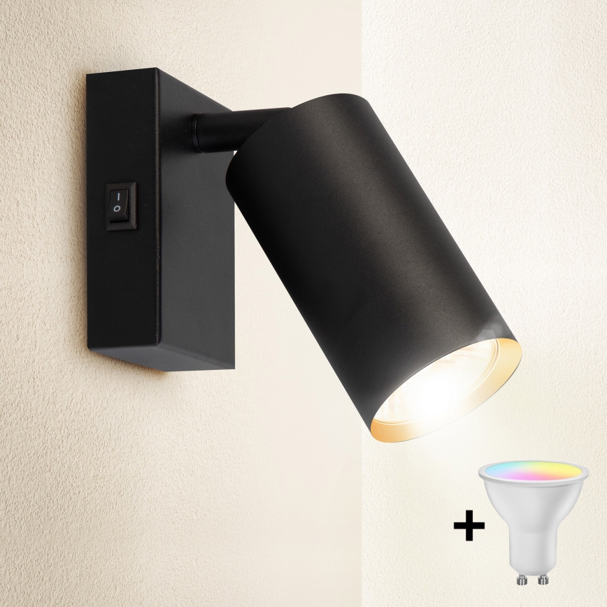 Brilagi - Faretto da parete dimmerabile a LED RGBW SELE 1xGU10/6,5W/230V 2700-6500K nero/oro