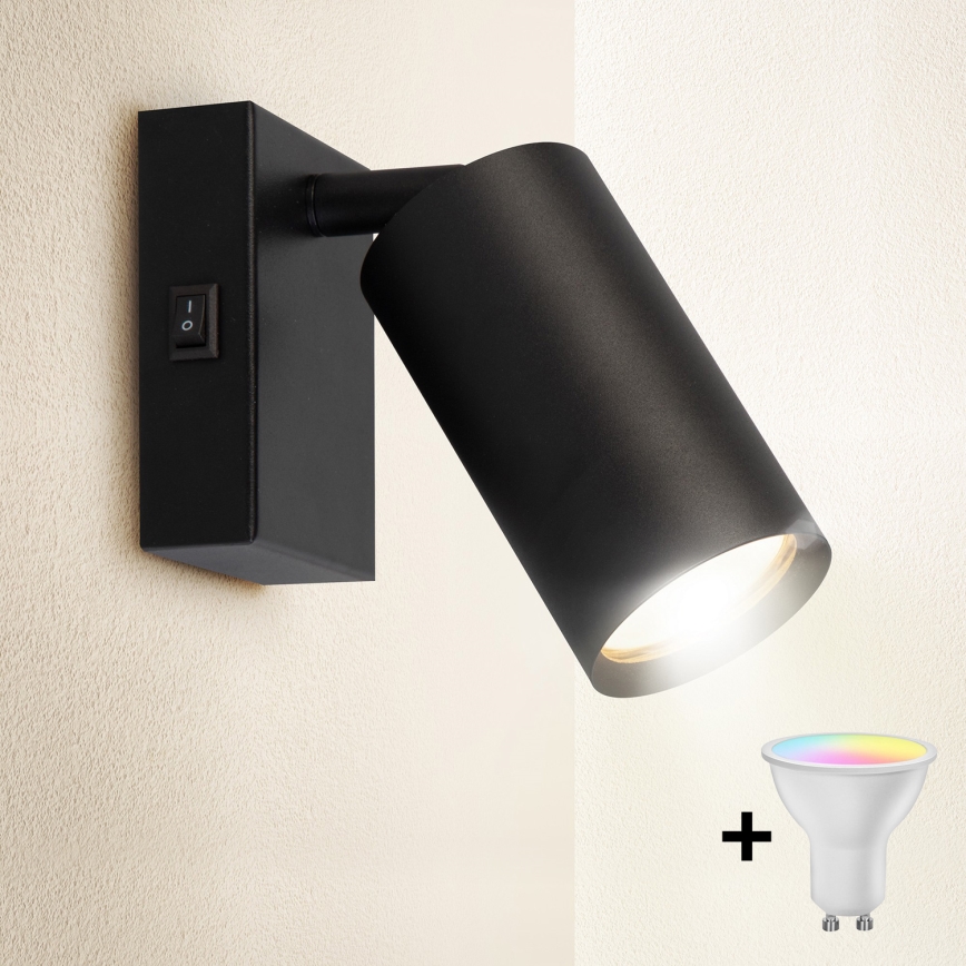 Brilagi - Faretto da parete LED RGBW dimmerabile SELE 1xGU10/6,5W/230V 2700-6500K nero