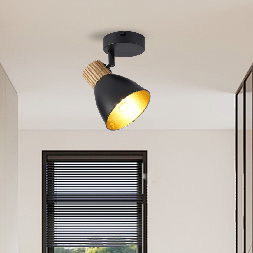 Brilagi - Faretto da parete ODENSE 1xE14/10W/230V legno di caucciù/nero