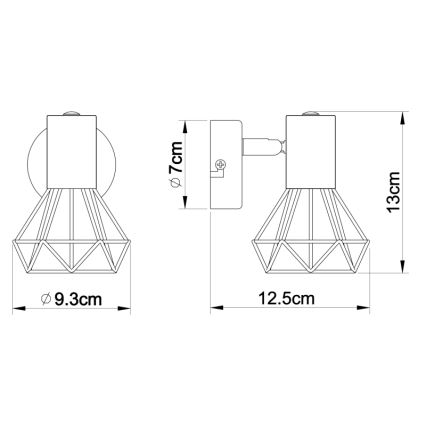 Brilagi - Faretto da parete orientabile CAGE 1xE14/40W/230V