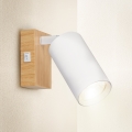Brilagi - Faretto da parete orientabile SELE 1xGU10/30W/230V bianco/effetto rovere