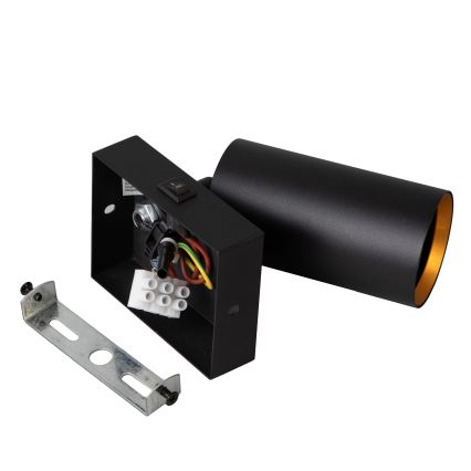 Brilagi - Lampada a faretto da parete con interruttore SELE 1xGU10/30W/230V nero/oro