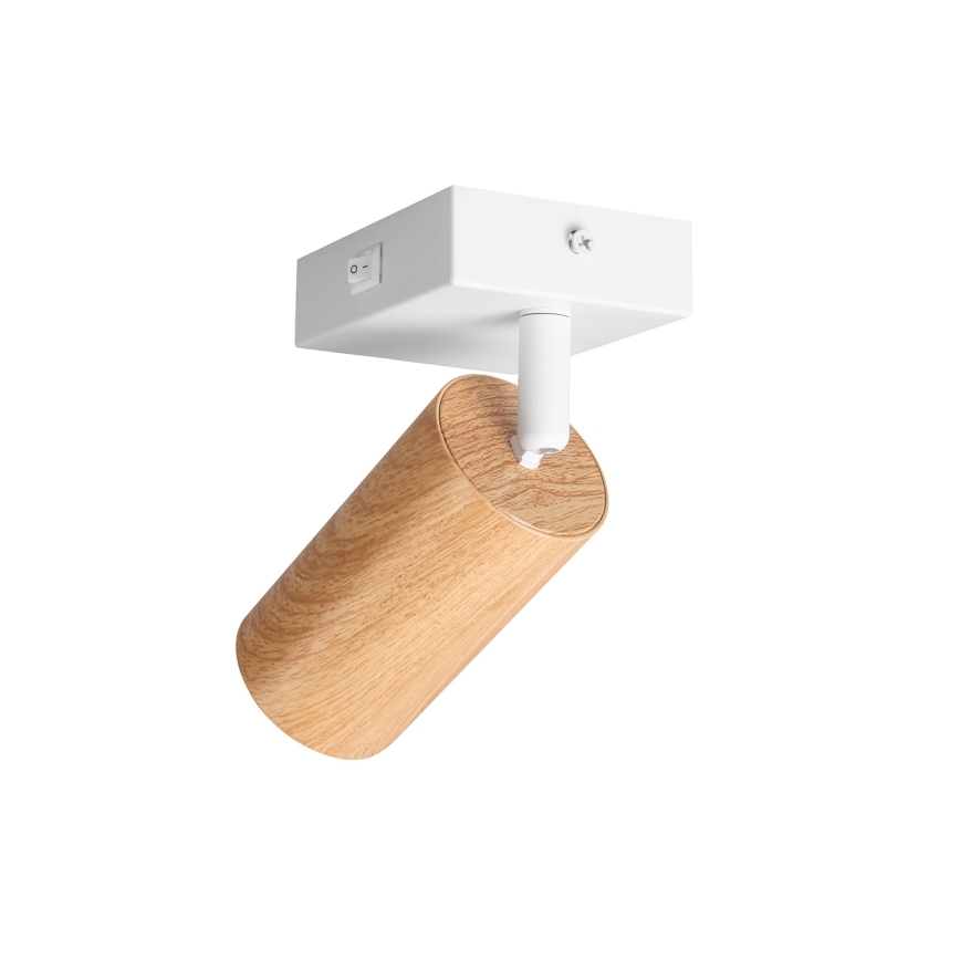 Brilagi - Lampada da parete orientabile con interruttore SELE 1xGU10/30W/230V bianco/decor rovere