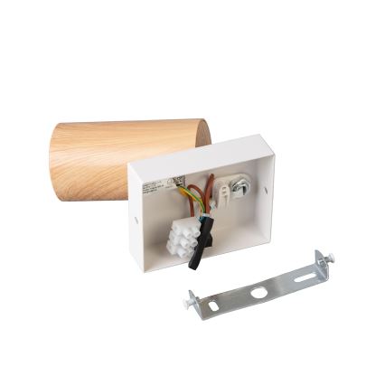 Brilagi - Lampada da parete orientabile con interruttore SELE 1xGU10/30W/230V bianco/decor rovere
