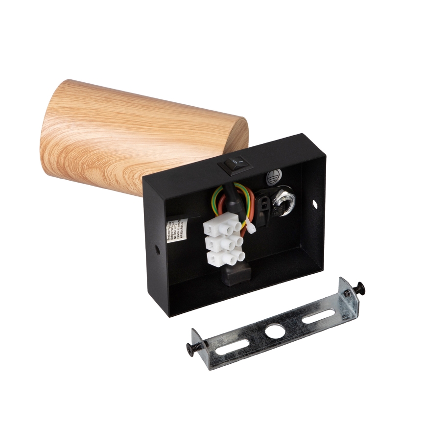 Brilagi - Faretto da parete con interruttore SELE 1xGU10/30W/230V nero/effetto rovere