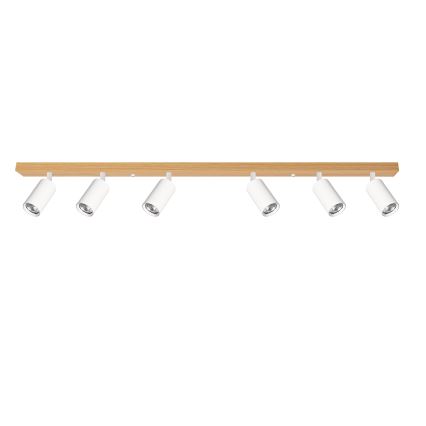 Brilagi - Faretto da soffitto SELE 6xGU10/30W/230V bianco/decor rovere